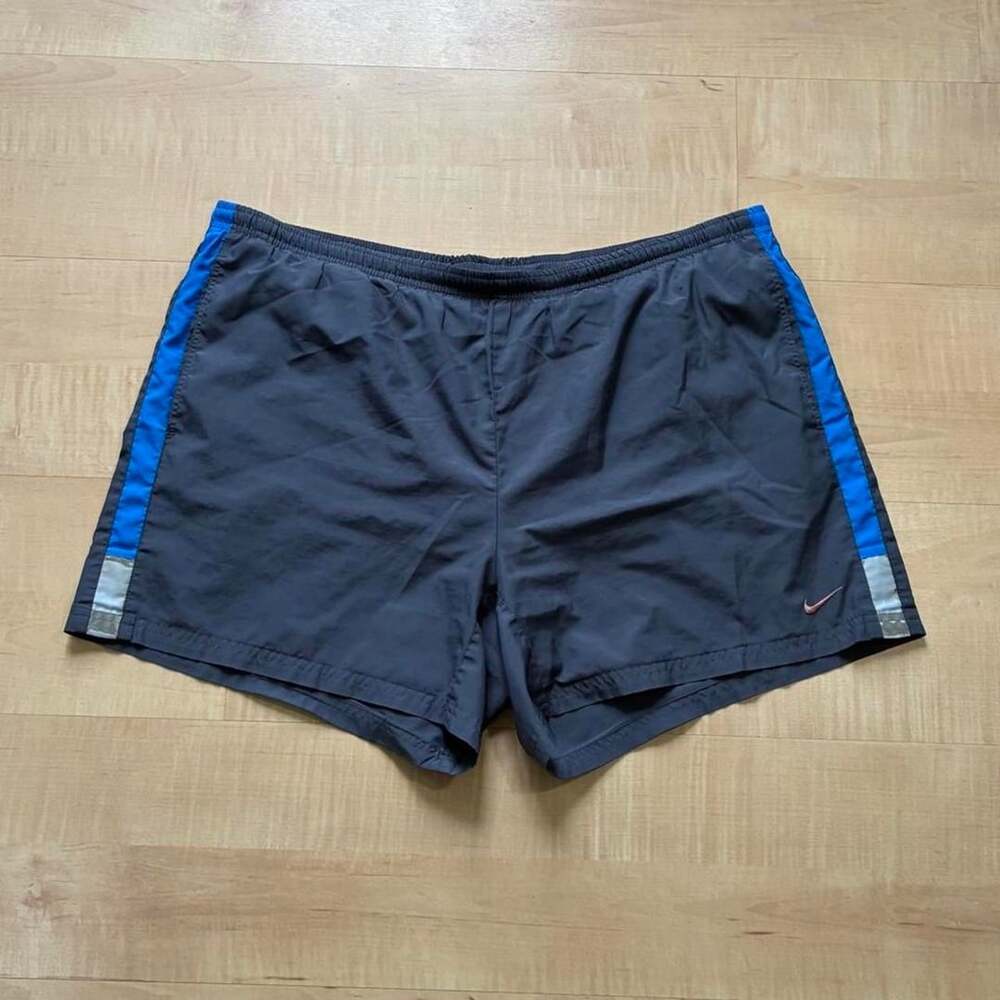 Nike Vintage Y2K Running Shorts XL Charcoal Grey Blue